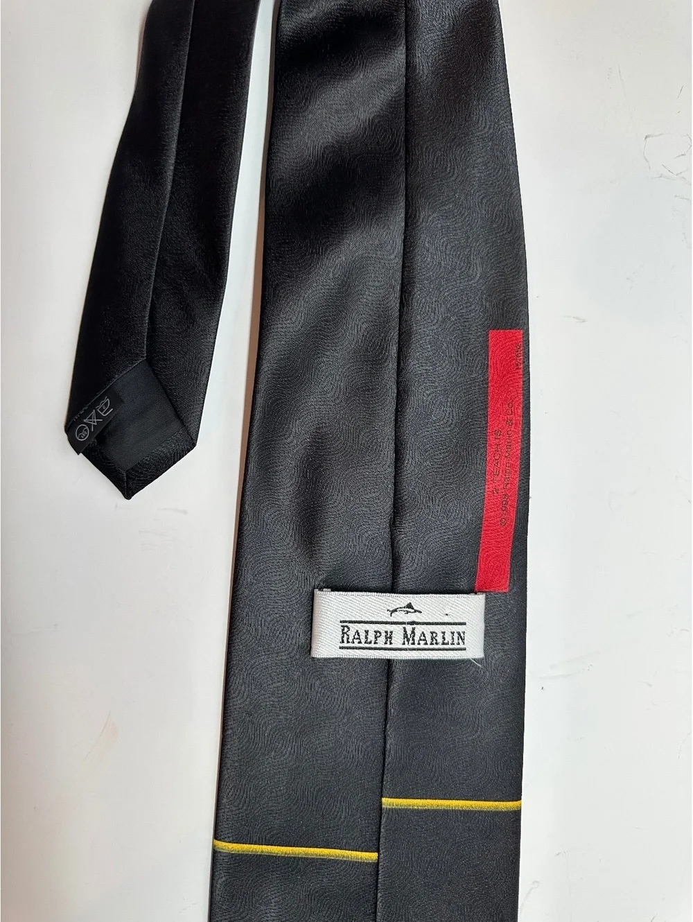Vintage Ralph Marlin Teacher -Themed Novelty Collectible Black Necktie